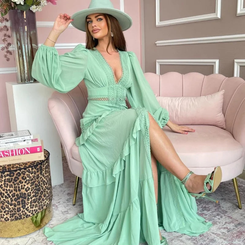 AMY - Tiered Long Sleeve Maxi Dress