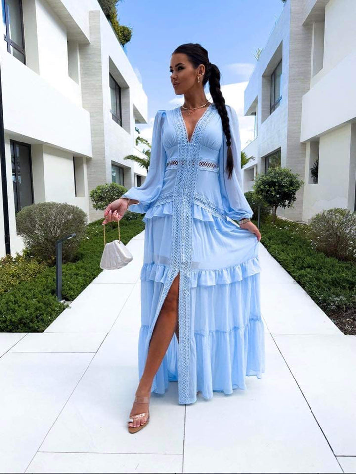 AMY - Tiered Long Sleeve Maxi Dress